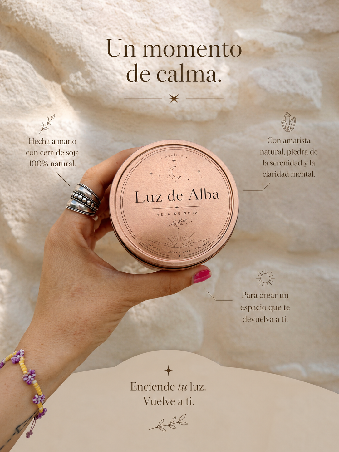 Vela Luz del Alba de soja 100% | La llama que despierta tu alma