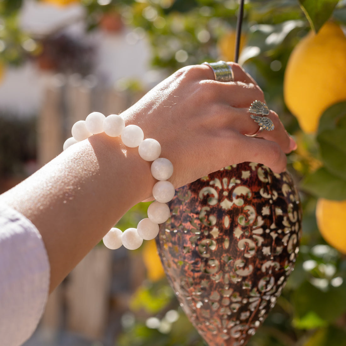 Pulsera Artemisa de Piedra luna | intuición, calma, feminidad