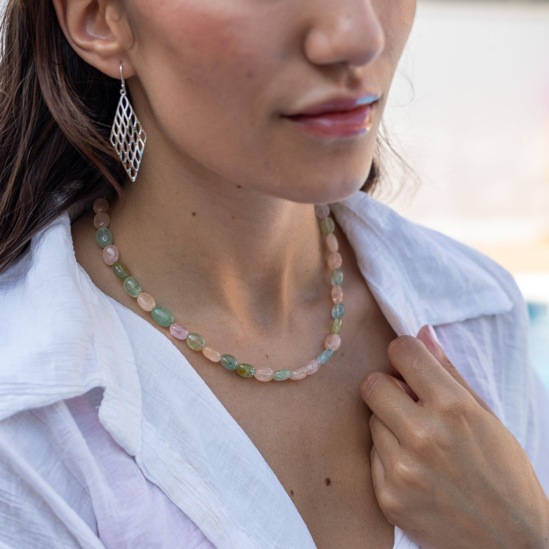 Collar Rhea de Berilo | claridad serena y fuerza ancestral