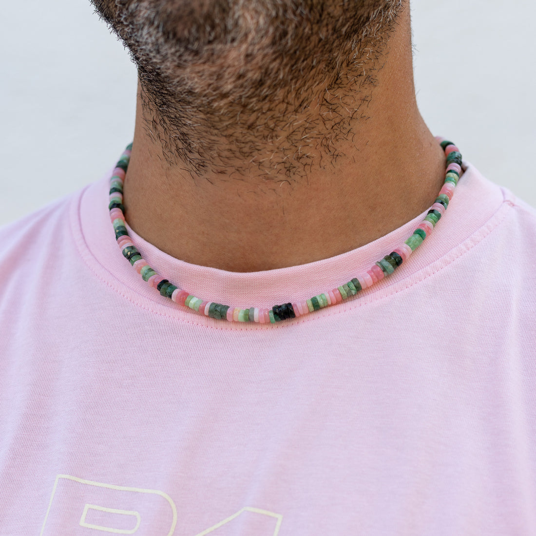 Collar Freya de Esmeralda, crisoprasa y ópalo rosado | corazón verde y alma despierta