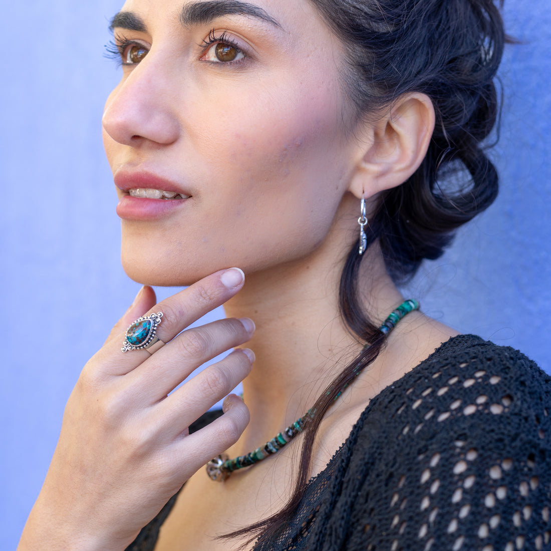 Anillo Mut de Crisocola | Protección · Sabiduría · Calma Sagrada