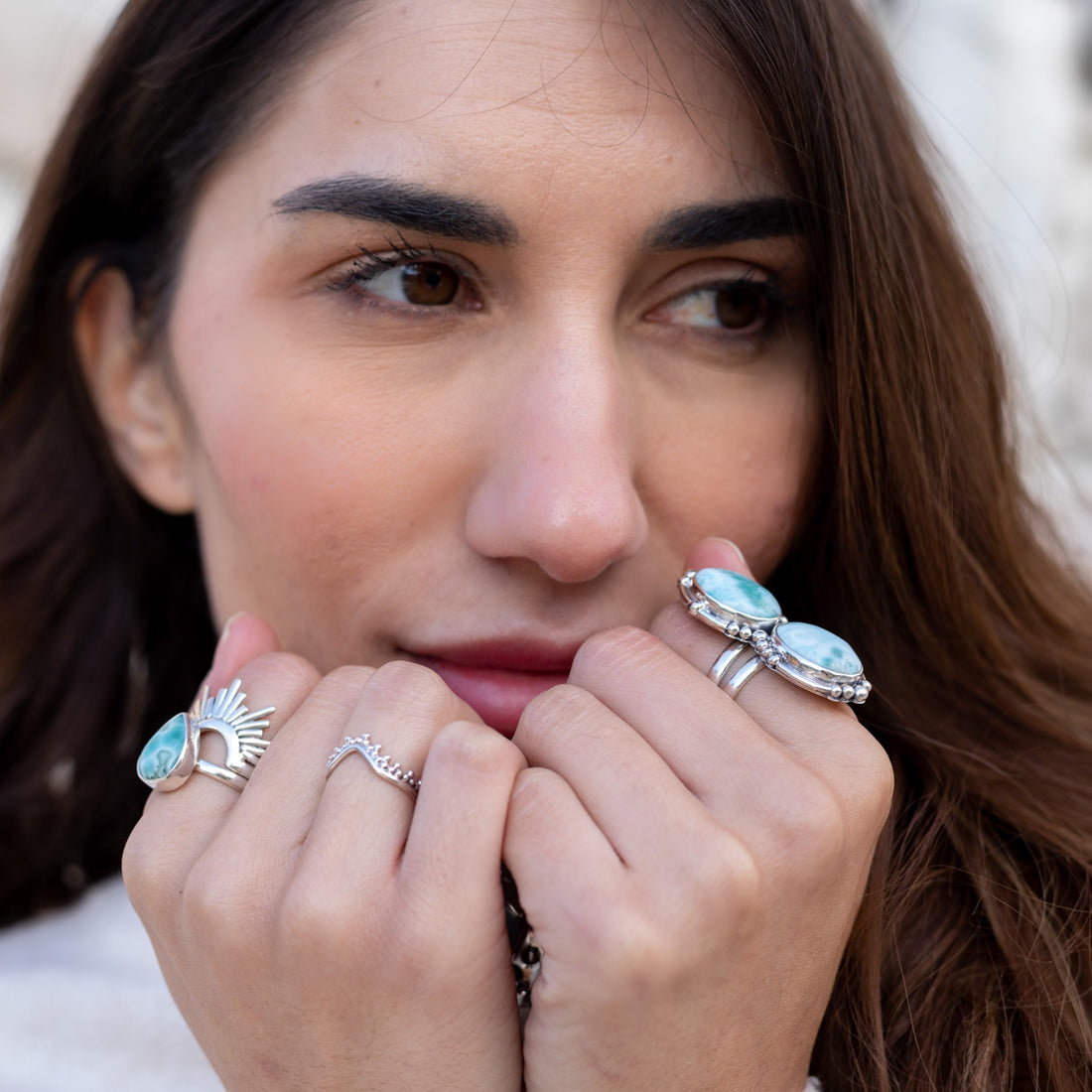 Anillo Sirenia (Larimar Doble) – Calma · Intuición · Belleza Boho