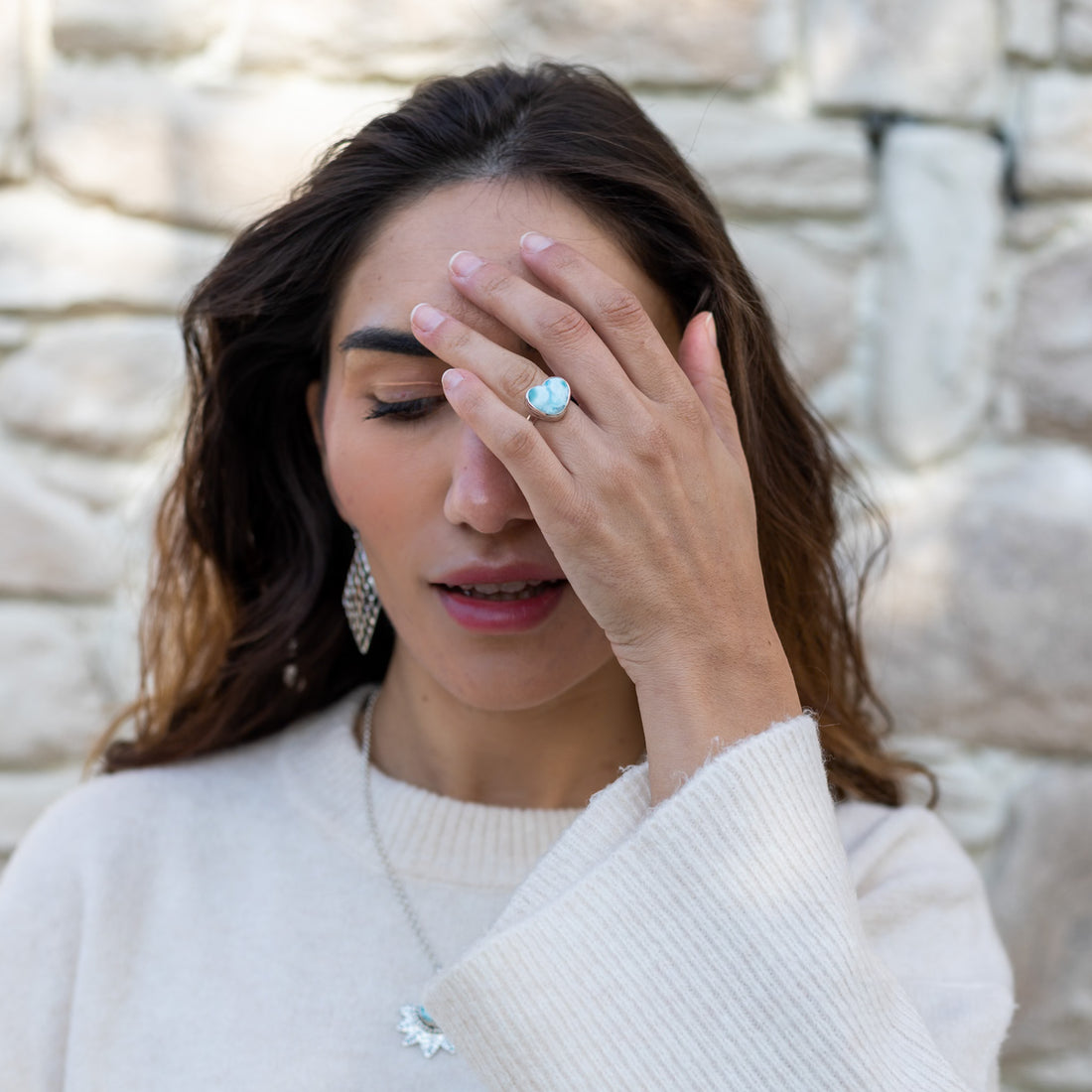Anillo Samil de Larimar | calma, comunicación, sanación