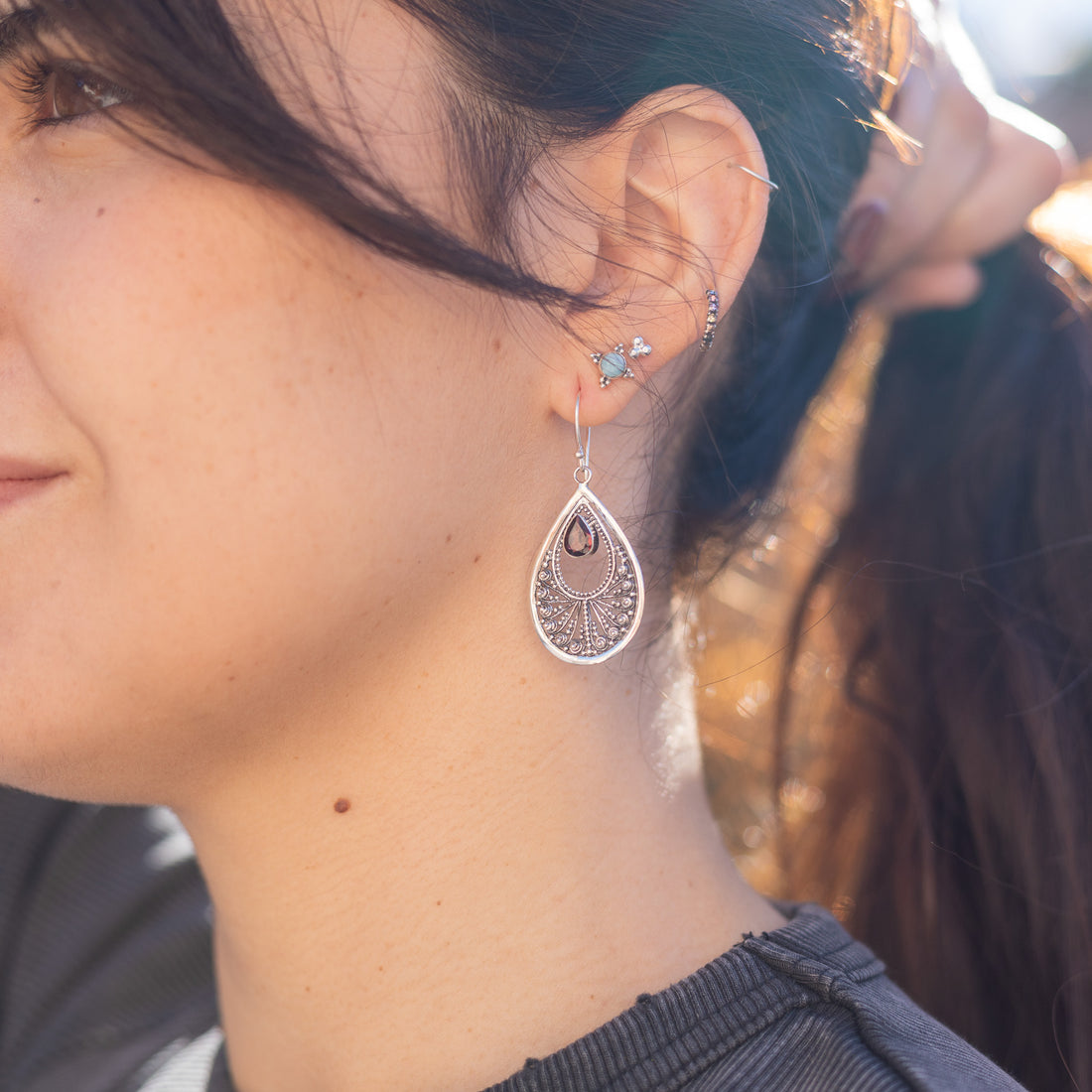 Pendientes Higiea | Granate