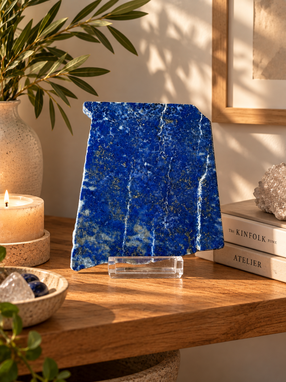 Pared de Lapislázuli con Pirita 11 cm — Pieza Única con Pedestal