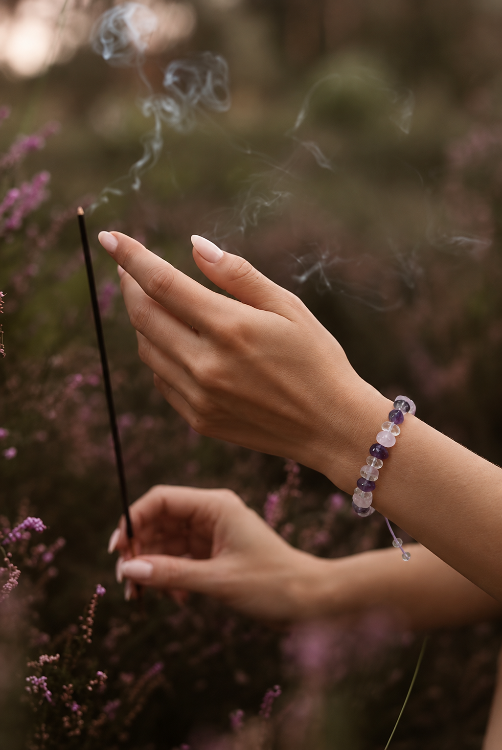 Pulsera Lilia — Cuarzo Cristal, Amatista y Cuarzo Rosa | Ajustable