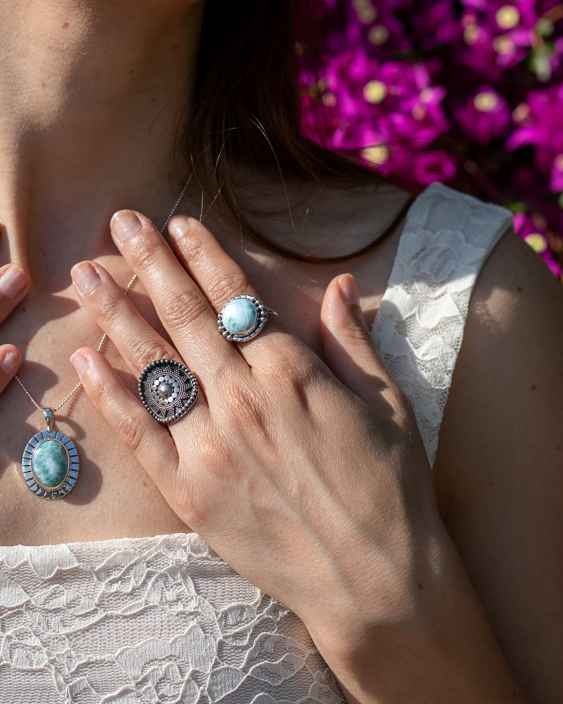 Anillo Nereida de Larimar | Calma, Conexión y Sanación Emocional