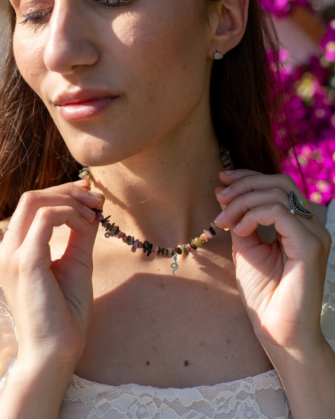 Collar Eurídice de Turmalina Multicolor · Protección y Equilibrio