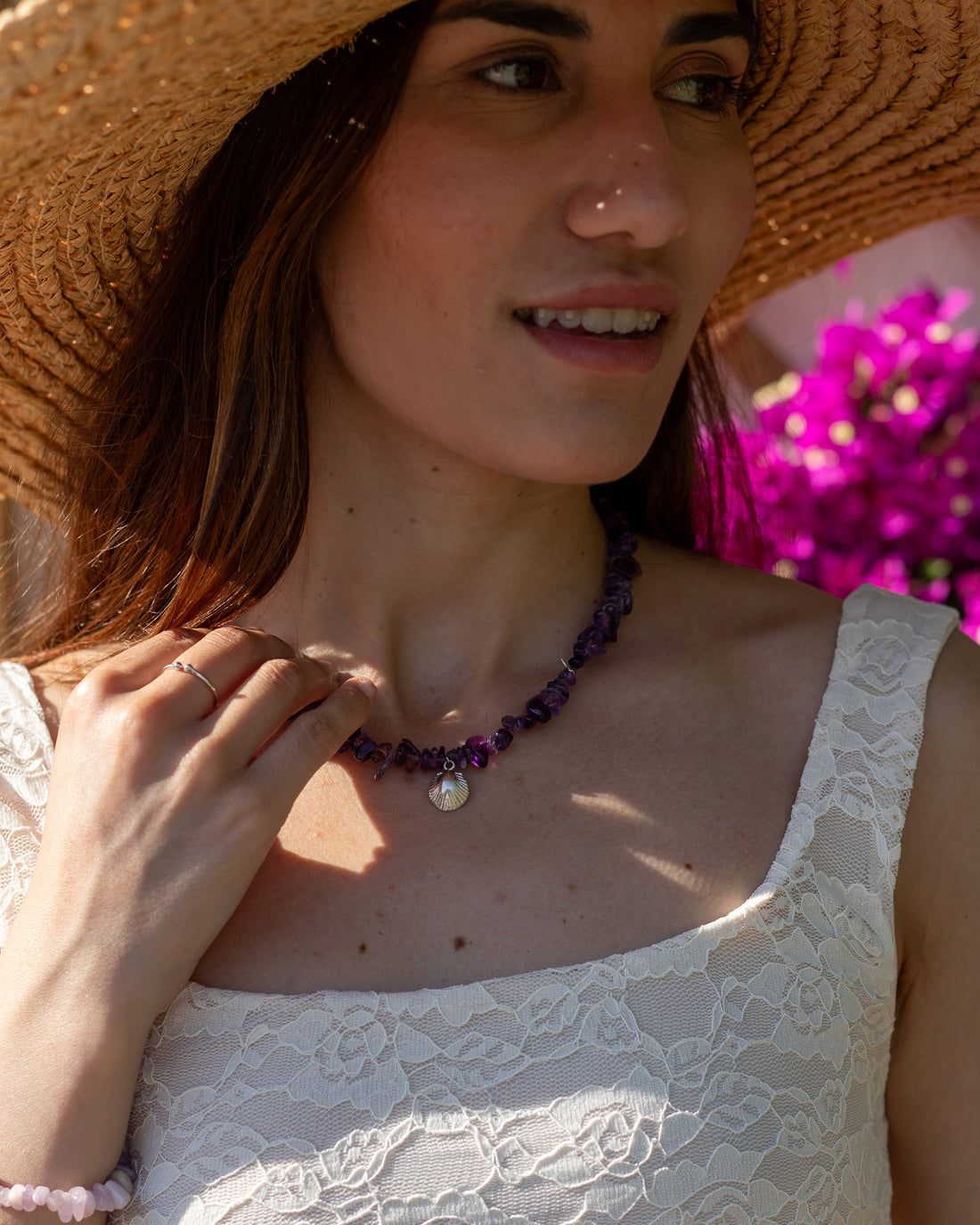 Collar Venusita | Calma, Intuición y Energía Femenina · Amatista Natural
