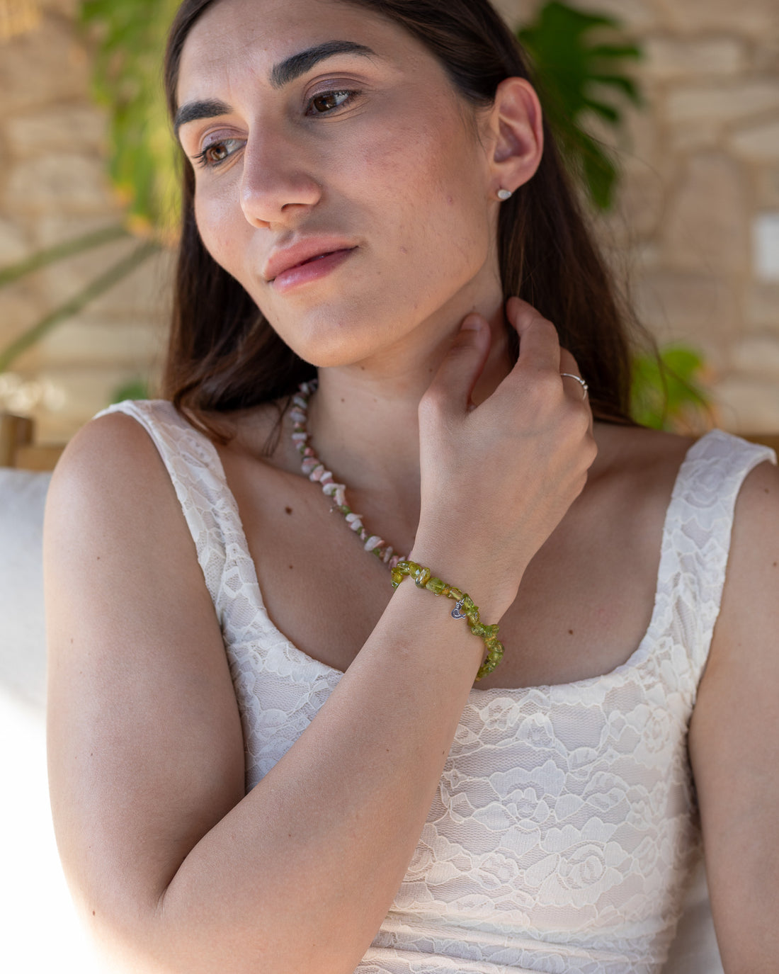 Pulsera Verde de Prehnita · Calma y Equilibrio