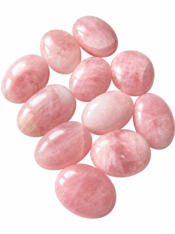 Piedra Palma de Cuarzo Rosa 6 cm — Pieza Pulida