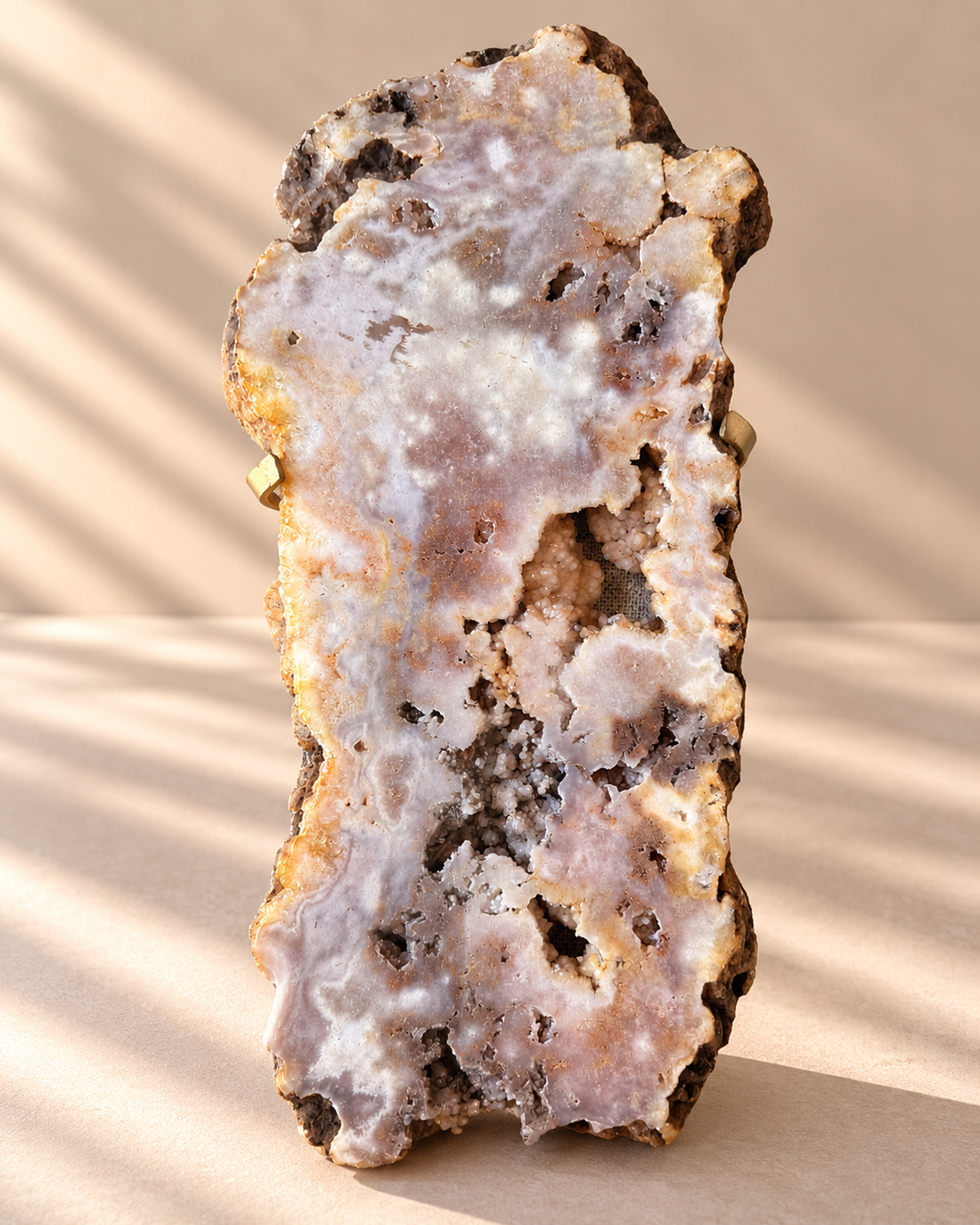 Placa de Amatista Rosa natural | 30 × 15 cm, con gancho para la pared