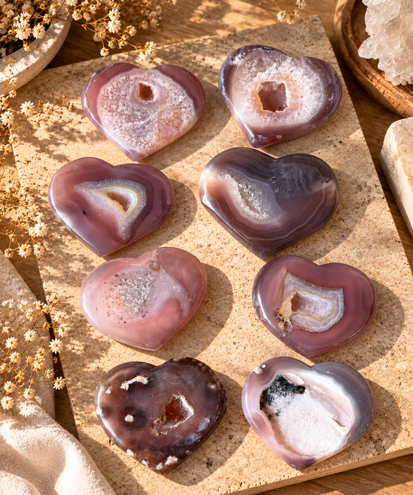 Corazón de Ágata Jelly Natural — Pieza Única Numerada