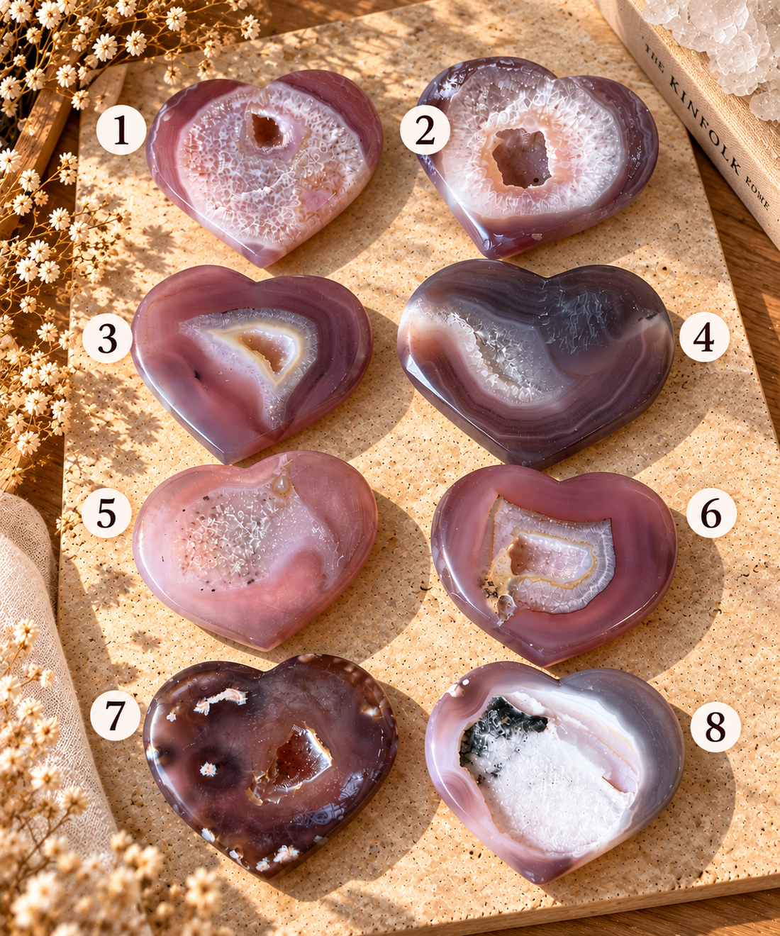 Corazón de Ágata Jelly Natural — Pieza Única Numerada