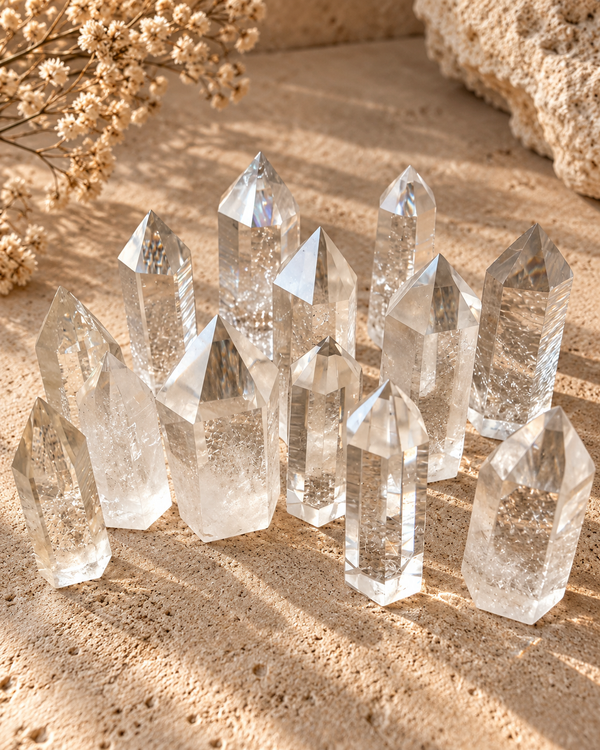 Punta de Cuarzo Cristal natural | 4 × 1,5 cm, seis caras