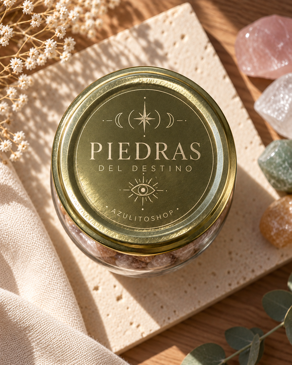 Piedras del Destino 350 g | Tarro de rodados, puntas y pulseras