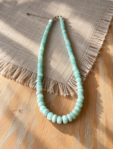 Collar Anahita de Amazonita | Discos naturales en degradado · 43 cm