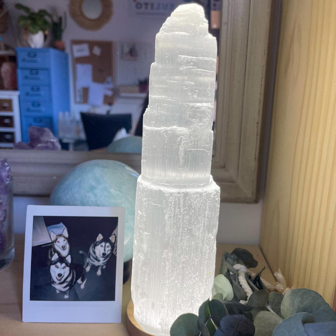 Lámpara de iceberg de Selenita