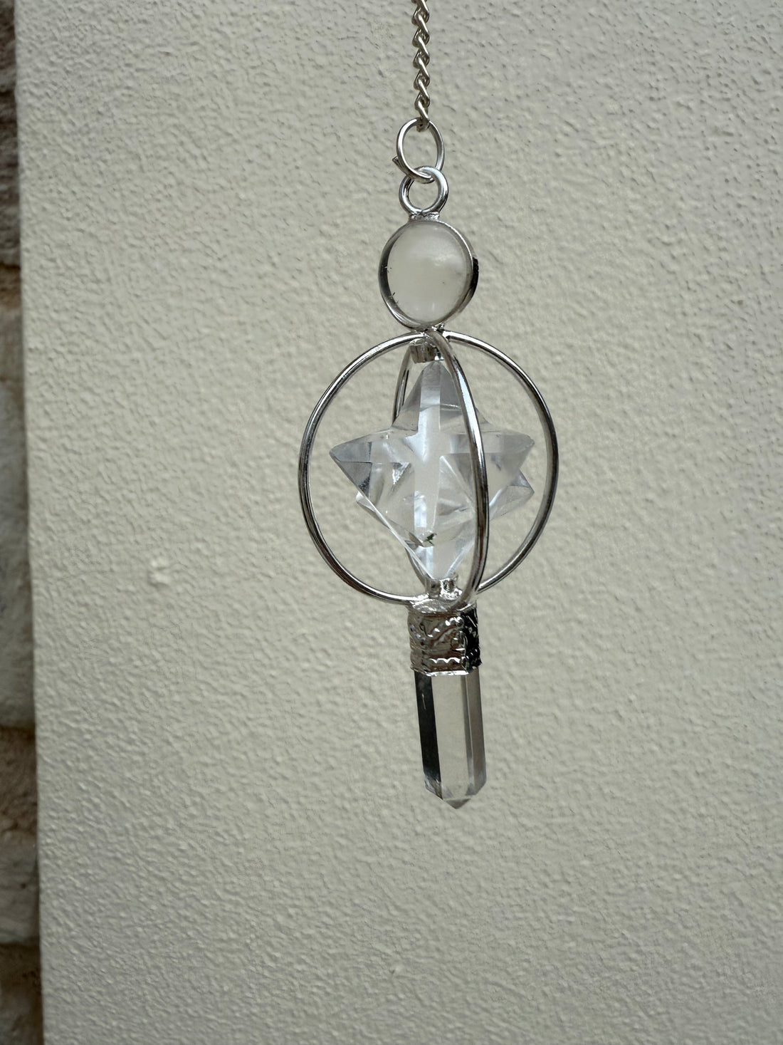 Péndulo Súper Varita de Cuarzo Cristal | Luz, Sanación y Canalización