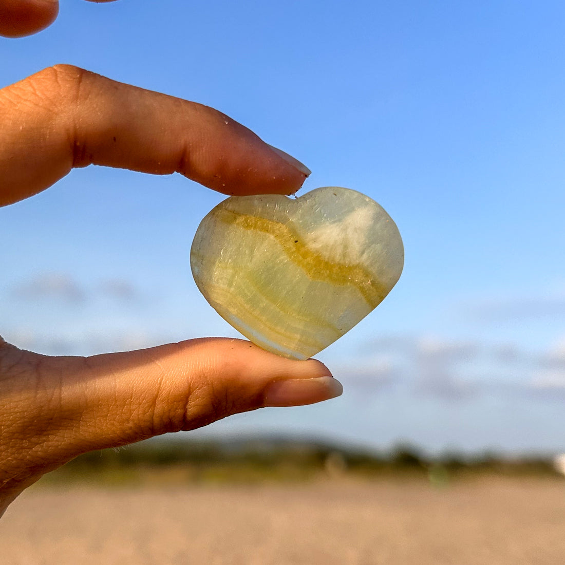 Corazón de Calcita limón | Energía, claridad, optimismo