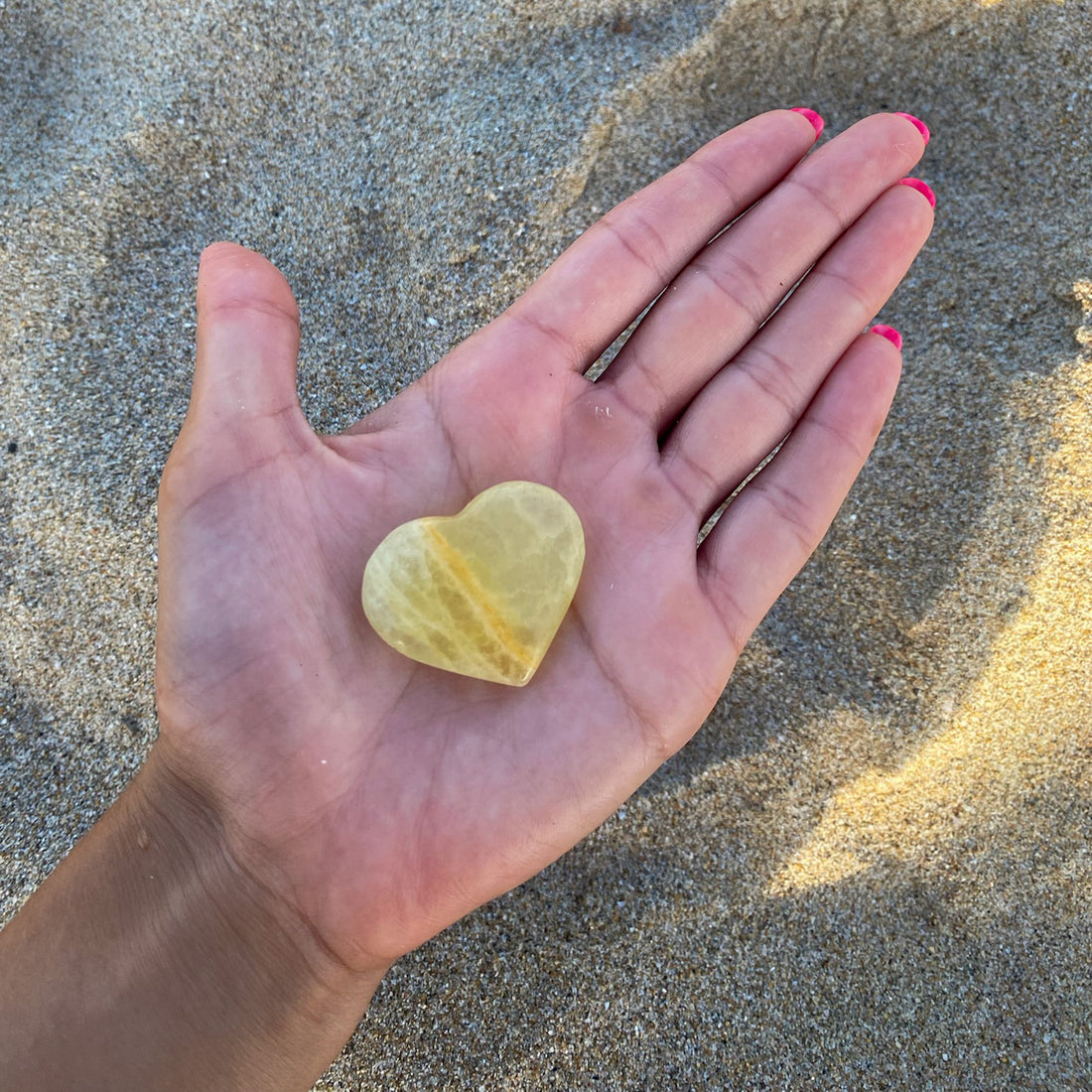 Corazón de Calcita limón | Energía, claridad, optimismo