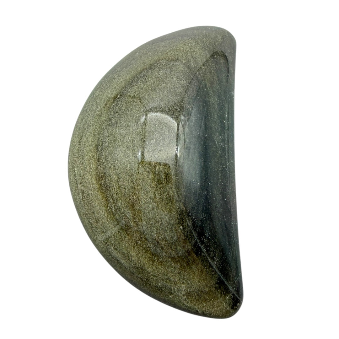 Luna de Obsidiana Dorada 10 x 6 cm · Protección y Poder Interior
