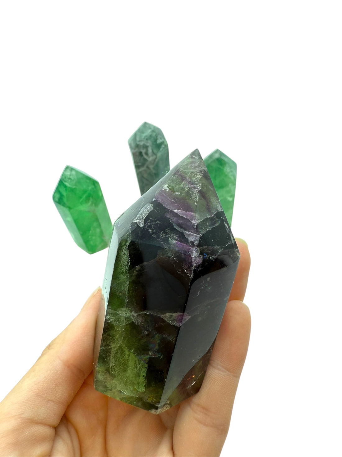 Torre en Punta de Fluorita Verde Mediana| Claridad Mental, Limpieza Energética y Conexión