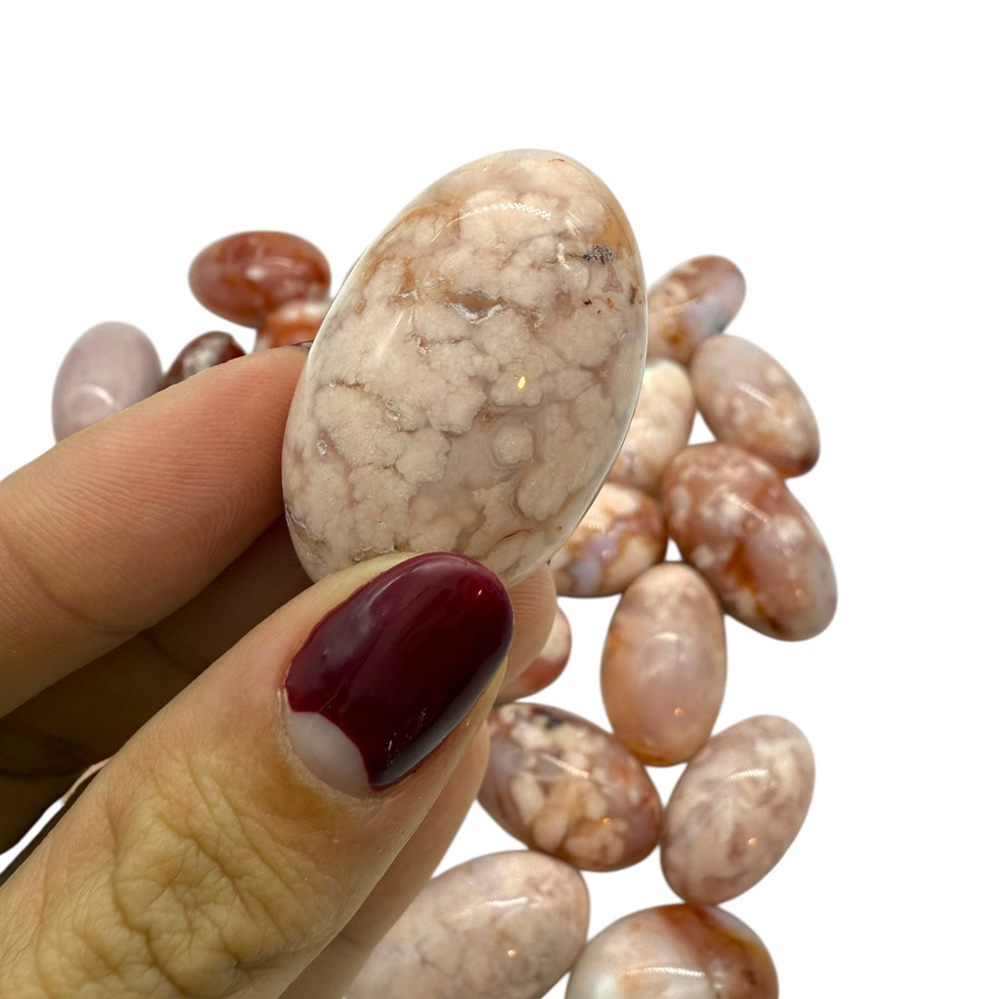 Rodado de Ágata Sakura y Carneola | Creatividad, Renovación interior y Confianza