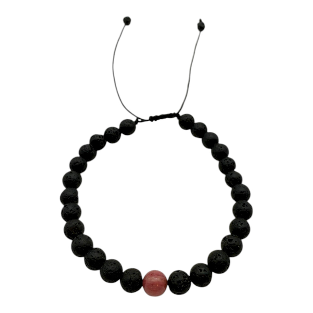 Pulsera Calyra de Piedra Volcánica y Rodonita| Estabilidad, Sanación emocional y Calma