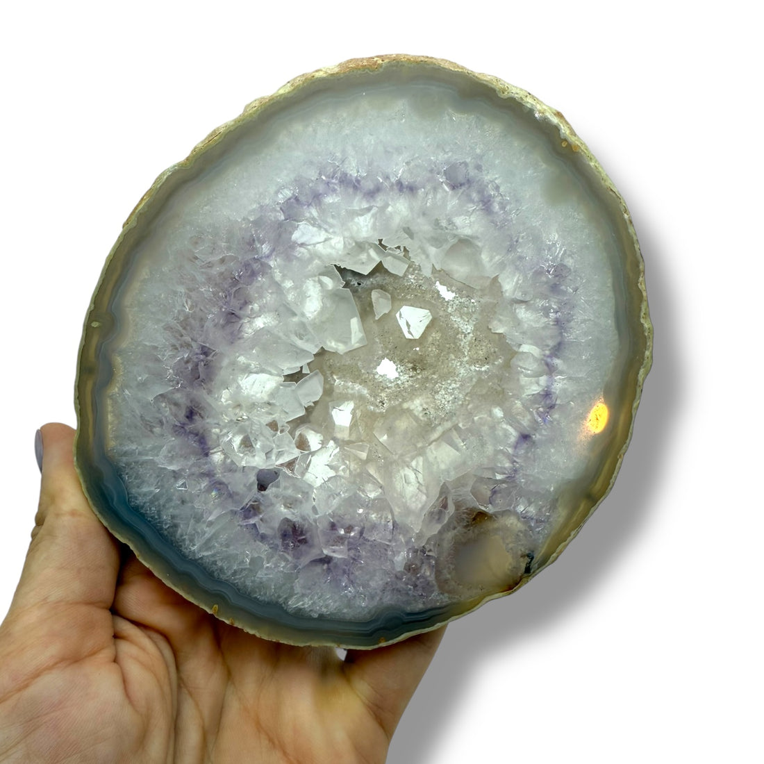 Lámina de Ágata con Amatista | Equilibrio, Luz y Belleza Natural